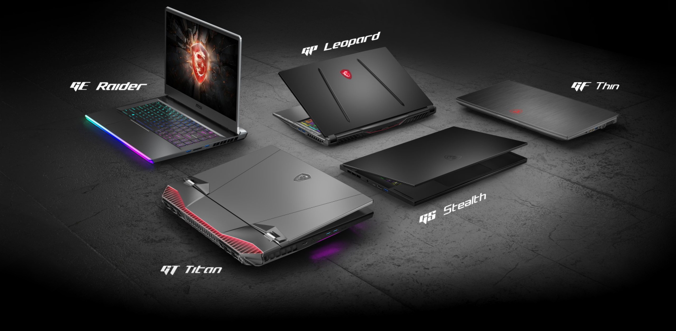Modelové rady notebookov MSI Modelové rady notebookov MSI